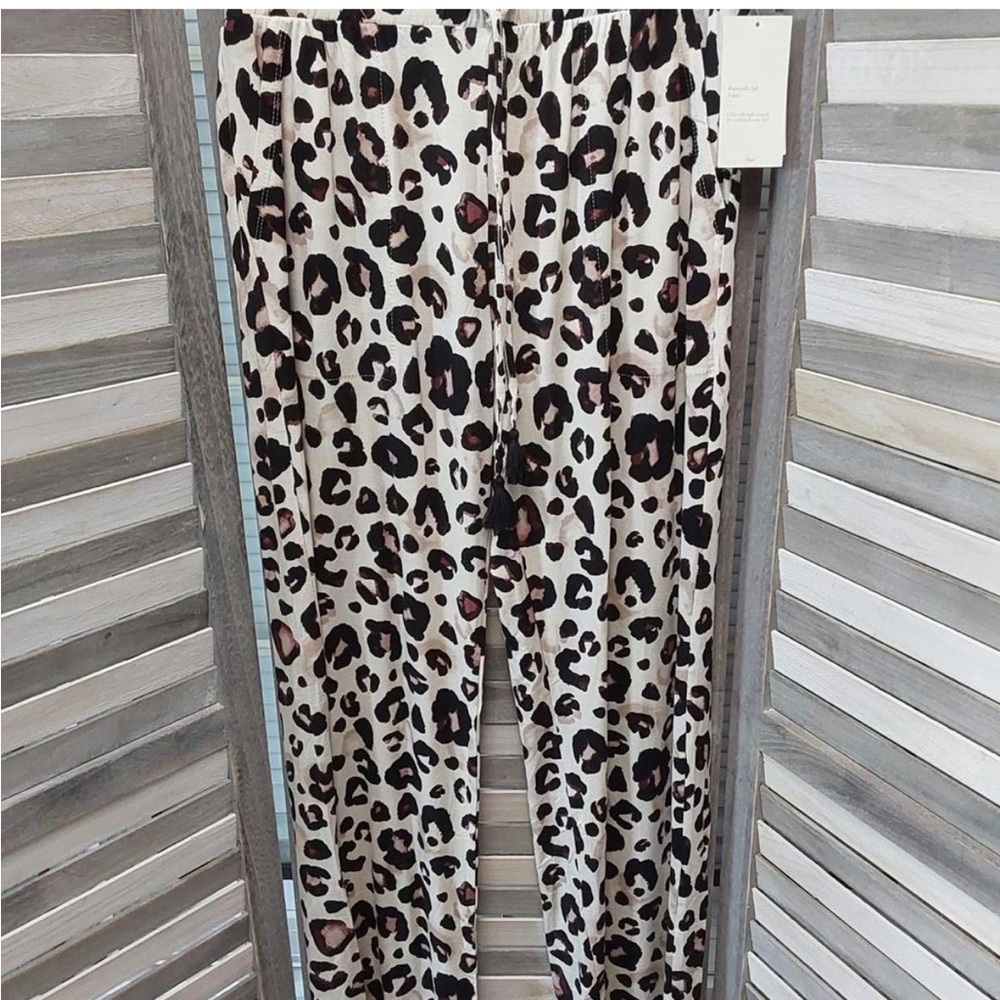 XXL Lounge Bottoms Leopard Print Pants - Picture 4 of 6